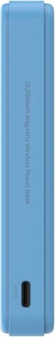 Emerson PBW1010U Power Bank, Compact Travel Ready 10,000mAh Battery Pack with Qi2 15W Wireless Charging and 22.5W Wired Charging (USB and USB C) for iPhone, iPad and More, Blue in Saudi Arabia