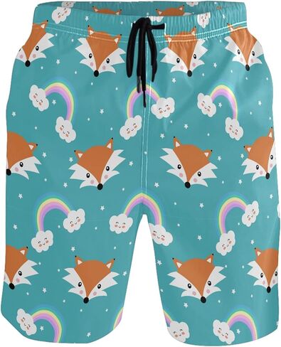 visesunny Modern Colorful Oil Painting Squirrel Men's Swim Trunks Quick Dry Bathing Suits Beach Holiday Party Swim Shorts in Kuwait