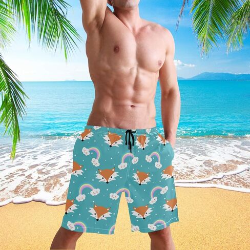 visesunny Modern Colorful Oil Painting Squirrel Men's Swim Trunks Quick Dry Bathing Suits Beach Holiday Party Swim Shorts in Kuwait