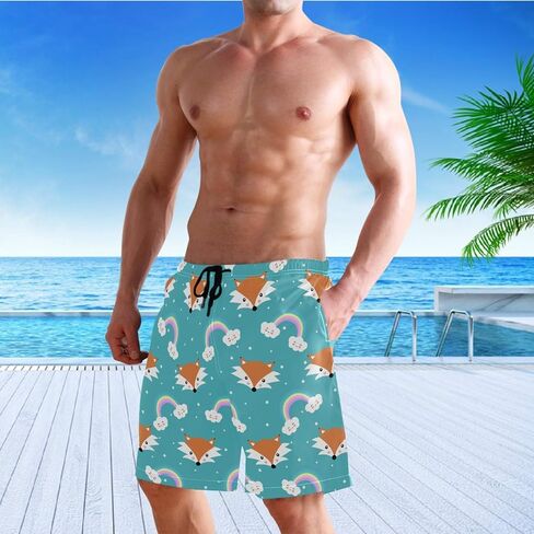 visesunny Modern Colorful Oil Painting Squirrel Men's Swim Trunks Quick Dry Bathing Suits Beach Holiday Party Swim Shorts in Kuwait
