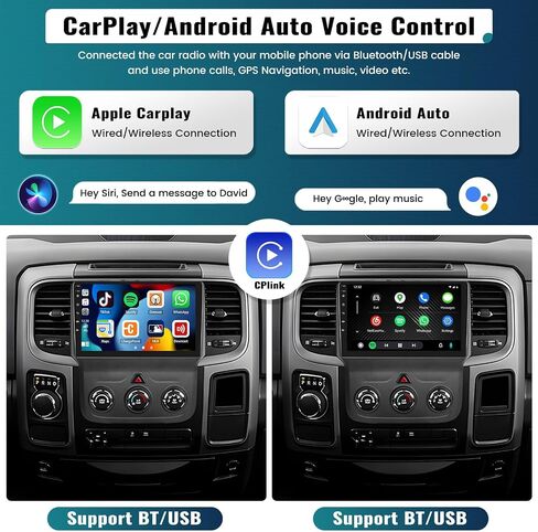 UNITOPSCI 2G+64G راديو ستيريو للسيارة Android لسيارة Dodge Ram 1500 2500 3500 2013-2019 (تيار متردد يدوي) CarPlay Android Auto GPS Navigation 9 بوصة شاشة لمس بلوتوث WiFi FM/RDS Mirror Link + ميكروفون الكاميرا in Saudi Arabia