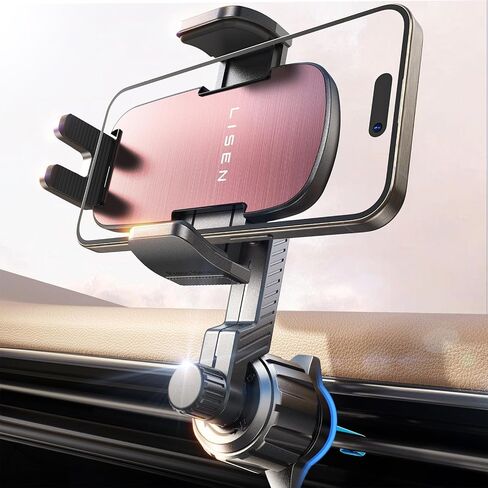 LISEN Vent Phone Mount for Car Phone Holder, Cell Phone Holder Car Accessories for Man Women Universal Phone Holders for Your Car Hands Free Phone Holder Car Mount for iPhone 15 14 13, Silver in Saudi Arabia