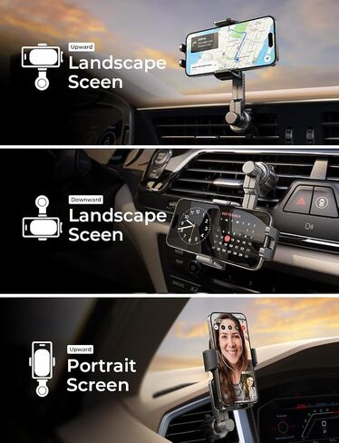 LISEN Vent Phone Mount for Car Phone Holder, Cell Phone Holder Car Accessories for Man Women Universal Phone Holders for Your Car Hands Free Phone Holder Car Mount for iPhone 15 14 13, Silver in Saudi Arabia
