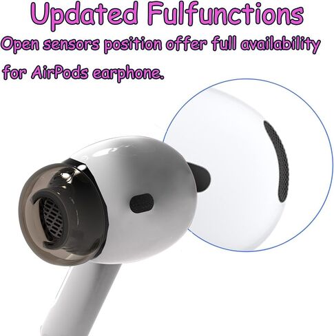 أطراف أذن بديلة لأجهزة Airpods 4/Airpods 3، مع فتحة لتقليل الضوضاء، مادة TPE غير قابلة للانزلاق، سدادات أذن بديلة غطاء ناعم لأجهزة Airpods 4 مع صندوق تخزين محمول (أبيض شفاف، M) in Kuwait