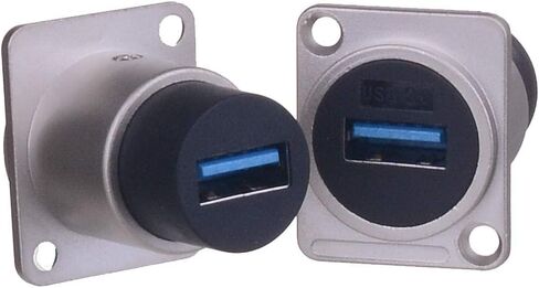 USB 2.0 Connector Dual USB Port Female Socket 86 Panel Mount Square Female to Female Converter Data Transfer Aviation Connectors for Audio Video Optoelectronic Network Industrial Equipment in Saudi Arabia