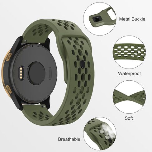Breathable Bands Compatible with Garmin Venu 3 / Venu 2,Garmin Vivoactive 4 Watch Band, 22mm Silicone Watch Strap Soft Sport Replacement Wristband for Garmin Forerunner 745 / Forerunner 265 / 255 / 255 Music Smart Watch Women Men in Saudi Arabia