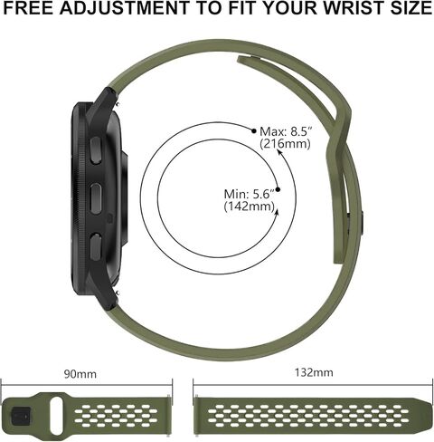 Breathable Bands Compatible with Garmin Venu 3 / Venu 2,Garmin Vivoactive 4 Watch Band, 22mm Silicone Watch Strap Soft Sport Replacement Wristband for Garmin Forerunner 745 / Forerunner 265 / 255 / 255 Music Smart Watch Women Men in Saudi Arabia