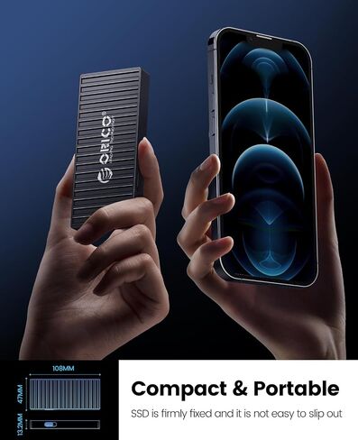 حاوية ORICO M.2 NVMe SSD، محول USB C 10 جيجابت في الثانية بدون أدوات، قارئ USB 3.2 M.2 NVMe، حافظة SSD خارجية متوافقة مع Thunderbolt 3، تدعم 4 تيرابايت 2230/2242/2260/2280 PCIe M-Key SSDs-9610-C3- بك in Saudi Arabia