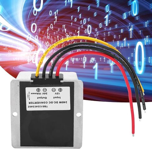 محول الجهد الكهربي المعزز DC 12 فولت إلى 24 فولت، وحدة تحويل المحول المعزز 10 أمبير 240 وات غلاف من سبائك الألومنيوم DIY محول إمداد الطاقة محول السيارة TBS1224C240Z مزود طاقة قابل للتعديل in Saudi Arabia