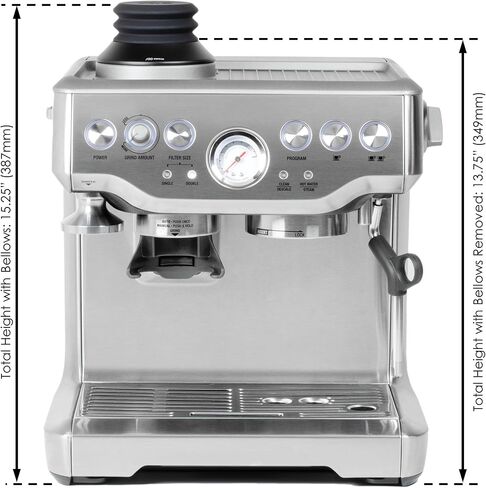 ARO Espresso™ Aluminum Single Dose Hopper with Silicone Bellows and Integrated Anti-Popcorn Baffle | Compatible with Breville/Sage Barista Express, Pro, Touch, and Impress (Black, Aluminum Hopper) in Saudi Arabia