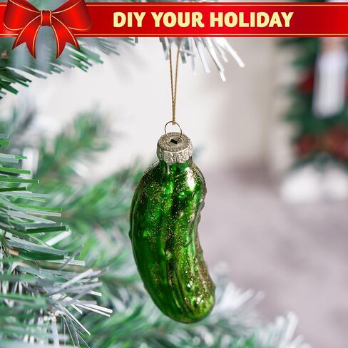 Joiedomi Christmas Avocado Glass Ornament, Xmas Glass Blown Food Ornament Presents for Christmas Tree Decoration, Food Ornament for Xmas Gift Party Favor Party Supplies Indoor Decoration in Kuwait