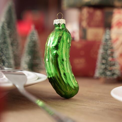 Joiedomi Christmas Avocado Glass Ornament, Xmas Glass Blown Food Ornament Presents for Christmas Tree Decoration, Food Ornament for Xmas Gift Party Favor Party Supplies Indoor Decoration in Kuwait