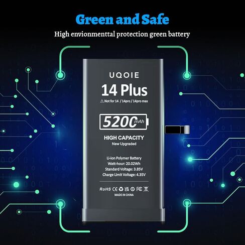 بطارية لهاتف iPhone 14، (2024 ترقية جديدة) بطارية بديلة عالية السعة 4200 مللي أمبير في الساعة لهاتف iPhone 14 6.1 بوصة A2882 A2649 A2881 A2884 A2883 مع مجموعة أدوات إصلاح احترافية in Saudi Arabia