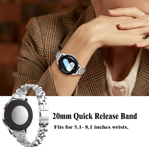 سوار ساعة GELISHI 20 مم متوافق مع ساعة Galaxy Watch 7 6 5 4 حزام 40 مم 44 مم للنساء، سوار معدني نحيف من الفولاذ المقاوم للصدأ حزام سريع الفك لساعة Galaxy Watch 6 الكلاسيكية 43 مم 47 مم/ساعة 4 كلاسيكية 42 مم 46 مم in Kuwait