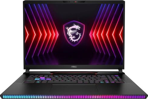 كمبيوتر محمول MSI Raider GE78 HX للألعاب والترفيه (Intel i9-14900HX 24-Core، 64GB DDR5 5200MHz RAM، 4TB PCIe SSD، GeForce RTX 4090، 17.0 بوصة 240 هرتز QXGA (2560x1600)، Win 11 Pro) مع قاعدة توصيل USB-C in Saudi Arabia