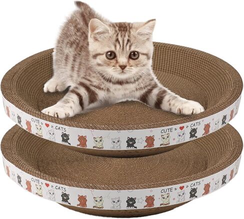 2-Pack Cardboard Cat Scratcher - Wear-Resistant Cat Scratching Board & Furniture Protector, Grinding Claw Cat Scratcher Nest Bed for Indoor Cats in Saudi Arabia