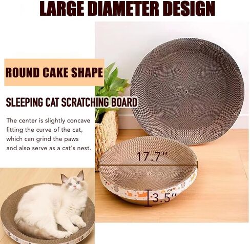 2-Pack Cardboard Cat Scratcher - Wear-Resistant Cat Scratching Board & Furniture Protector, Grinding Claw Cat Scratcher Nest Bed for Indoor Cats in Saudi Arabia