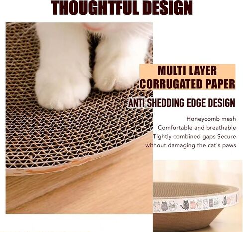 2-Pack Cardboard Cat Scratcher - Wear-Resistant Cat Scratching Board & Furniture Protector, Grinding Claw Cat Scratcher Nest Bed for Indoor Cats in Saudi Arabia