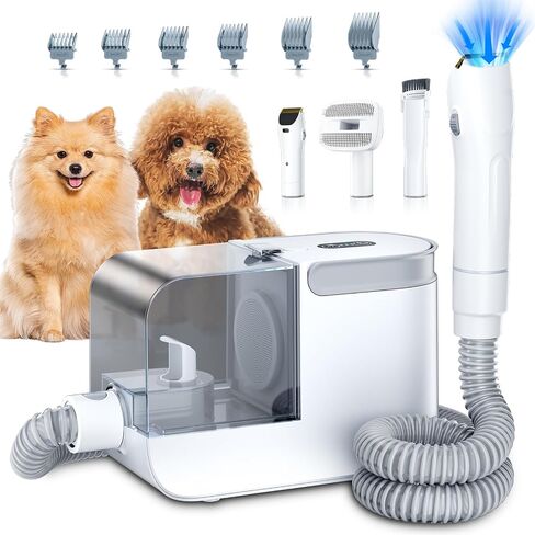 LABIGO Dog Grooming Vacuum Kit, 1.8L Pet Grooming Kit with 3 Suction Levels, Low Noise Dog Hair Vacuum with 4 Pet Grooming Tools for Pet Hair Removing, Home Cleaning in Saudi Arabia