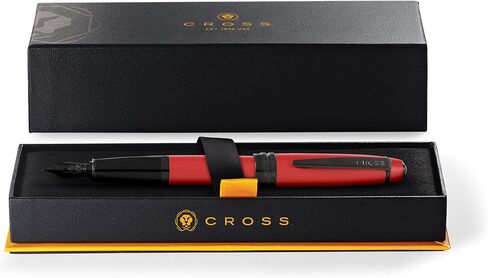 Cross Bailey Matte Black Lacquer Fountain Pen with Polished Black PVD appointments, Medium Nib in Saudi Arabia