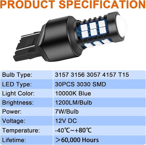 7443 W21-5W LED Bulbs Pink/Purple LED DRL Turn Signal Light 7440 7441 7444 T20 W21W LED Daytime Running Parking Reverse Light 3030 30SMD Super Bright with Low Consumption, Pack of 2 in Saudi Arabia