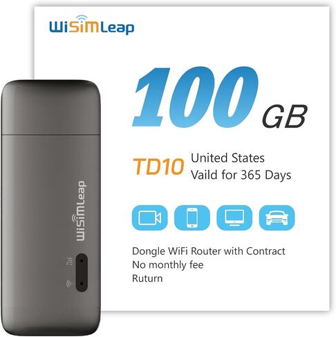 Mobile Hotspot Device for Global Travel 4G Pocket Router WiFi Dongle Car Hotspot WiFi Laptop Hotspot No Roaming Charges No Physical Card No Contracts 150 Countries 100GB for US in 365days in Saudi Arabia