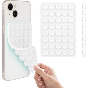 Suction Cup Phone Case Mount, Silicon Adhesive Phone Accessory for iPhone and Android, Double Sided, Hands-Free and Silicon Sticky Phone Grip for Selfies and Videos, Transparent