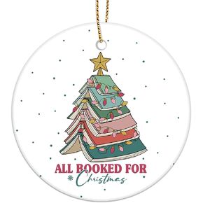 34HD Gifts for Christmas, Bear Cartoon Christmas Ornament Ceramic 2-Side Printed, Bear Movie Hanging Ornament, Christmas Tree Decorations, Movie Gifts for Movie Lovers