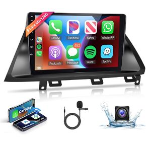 8 Core 6+128G Android Car Stereo for Honda Odyssey 2005-2010 with Wireless Carplay Android Auto Car Radio, 10 Inch Head Unit Touch Screen Mirror Link GPS WiFi Bluetooth FM RDS DSP Backup Camera SWC