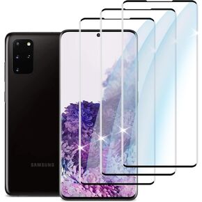【3-PACK】 Designed for Samsung Galaxy S20 plus Screen Protector Case Friendly, 3D Curved, Screen Protector Galaxy S20 plus Tempered Glass cell Phone Film HD Clear