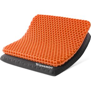 Extra Large Gel Seat Cushion for Long Sitting, Thick Pressure Relief Cushion for Back, Hip, Sciatica, Tailbone, Used for The Office Chairs, Wheelchairs, Cars, Stadium. (Orange)