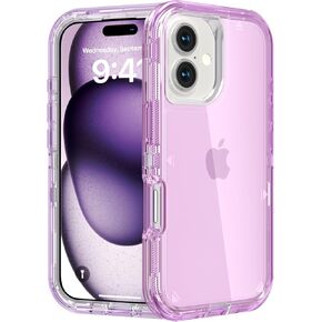 for iPhone 15 Plus Case, Heavy Duty Shockproof Protection Phone Cases, Anti-Drop, Triple Layer Transparent Protective Cover Compatible with iPhone 15 Plus, 6.7 inch,Crystal Pink