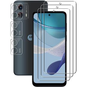 (3+3 For Motorola Moto G 5G 2023 (3 Pack) Tempered Glass Screen Protector and (3 Pack) Camera Lens Protector, 9H Hardness, 2.5D, Anti Scratch, HD Clear