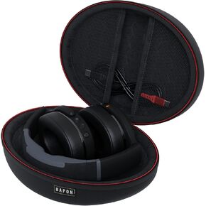 Travel Over Ear Headphone Case - Hard Shell Headphones Case with USB-C Cable - Compatible with Skullcandy Crusher Evo - Case Cover to Carry Noise Cancelling Foldable Wireless Headphones (Black)