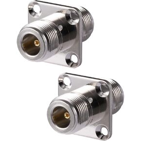 2PCS N Female to N Female Connector 4 Hole Flange Panel Mount Adapter N Type Coax Jack Connector