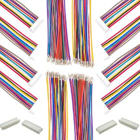 XH 2.54mm JST Connector with 22AWG Pre-Crimped Wire,JST XHP-4,2/3/4/5/6/7/8/9/10/12 Pin Housing JST Adapter Cable Connector with Length of 10/20/50/80/100cm Wire (5 Sets XH2.54 4Pin -10cm)