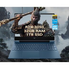 HP Gaming Laptop Computer, 15.6" FHD Victus Gaming Laptops, Intel Core i5-12450H, NVIDIA GeForce RTX 3050, 32GB RAM 1TB SSD, Windows 11 Home, RK Bundle, Back to School&College, Ready for Student