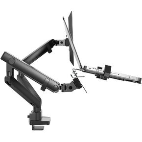 Desk clip-type removable free-rotating dual-screen monitor stand, can accommodate 13-27-inch monitor combination stand - black