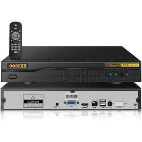 32-Channel 5.0 Megapixel NVR Network Video Recorder, Supports up to 32 x 5MP IP Cameras Max 8 TB Hard Drive (HDD Not Included)