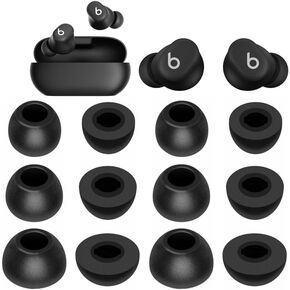 Replacement Memory Foam Earbuds Tips for Beats Solo Buds, 12 Pcs (S/M/L), Black