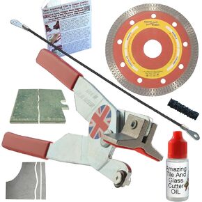 Tile Cutter Hand Tool Cut Floor Tile Glass Tile Cut Tiles Straight or Quarter Curve Manual Tile Cutter Tool for Cutting Wall Tile Porcelain Tile and Glass Tile Faster and Cleaner than a Wet Tile saw