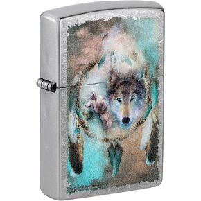 Zippo Lighter: Wolves and Dreamcatcher by Carol Cavalaris - Street Chrome 81505