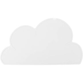 Zerodis Pet Non Slip Feeding Mat, Cloud Shape Cats Dogs Silicone Feeding Mat Table Mat Cutlery Stationary Pad(White)
