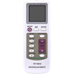 KT-109 II Universal AC A/C Remote Control Replaced Compatible with Fujitsu for AUX for Hitachi for Sharp for Hisense for Hyundai for Samsung for Haier Air Conditioner Remote