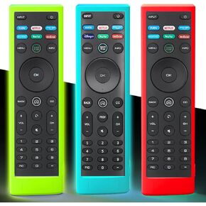 3PACK Case for Vizio TV Remote, Cover Compatible with Vizio Smart TV Remote Control XRT136 / XRT140 Silicon Universal Sleeve Skin Glow in The Dark Green Blue Red