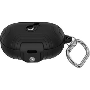 Geiomoo Silicone Protective Case for Anker Soundcore Space A40, Soft Cover with Carabiner (Black)