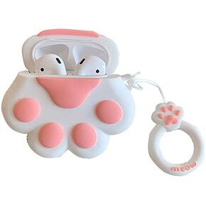 Cute Case Compatible for Airpods Pro 2nd Generation, Funny Frog Kawaii Cats Paw Animal Silicone Cover with Keychain (Cats)