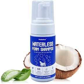 Dog Dry Shampoo - No Rinse Dog & Puppy Shampoo - Cleans, Deodorizes, Condition, and Smoothes Coat - Formulated to be Gentle for All Furry Pets - 11.83 oz (Large Size)