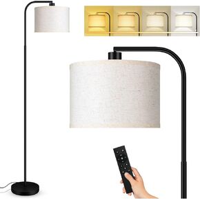 Dimmable Floor Lamp for Living Room,Arc Sofa Lamps with Remote,Stepless Dimmable & Colors Temperature,2700k-6500k,67 In,Flexible Head,Tall Modern Standing Lamp for Bedroom Study Room Office,Blue