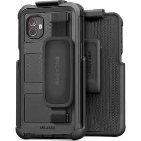Encased Hand Strap Case for Samsung Galaxy XCover 6 Pro with Belt Clip - Rugged Phone Cover w/Holster (Black)